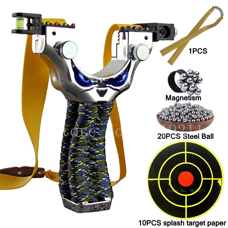 The New High-precision and Powerful Outdoor Hunting Laser Catapult with Rubber Band Steel Ball Suit Shooting Game Easy To Carry