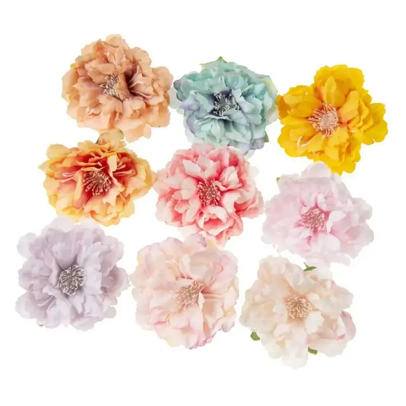 5/10pcs Artificial Flower Silk Peony Scrapbook Diy Home Vase Christmas Wreath Wedding Wall Decoration Garden Arch Accessories