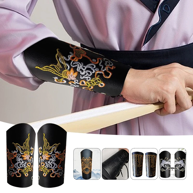 1 paar Oude Hanfu Bracer Vrouwen Mannen Ming-dynastie Cosplay Polsband Chinese Traditionele Zwaardvechter Bracers Hanfu Accessoires