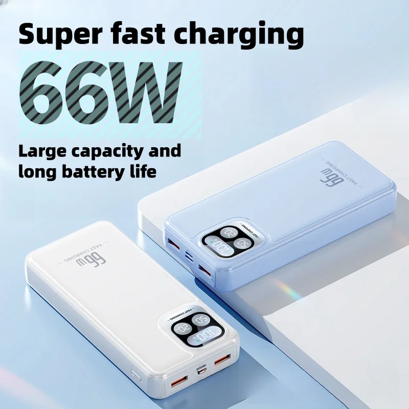 50000mAh NEW Power Bank For Xiaomi  66W Super Fast Charging Battery High Capacity Digital Display Power Bank