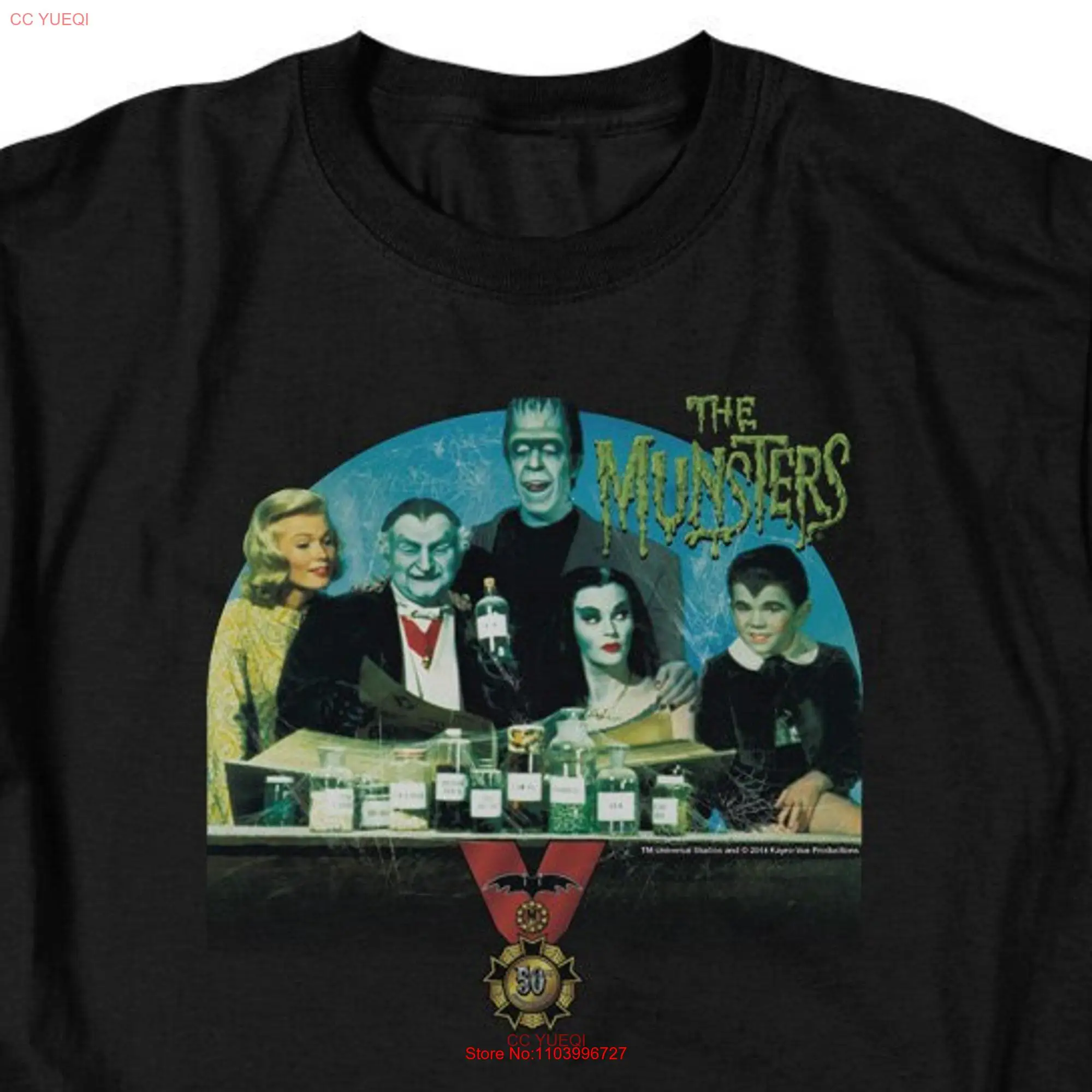 The Munsters 50 Year Potion Black T Shirt long or short sleeves