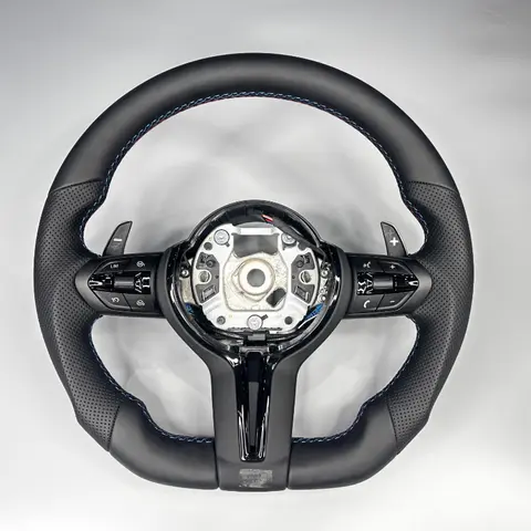 BMW 3 5 시리즈 F10 F15 F20 F22 F30 F32 F36 F80 F82 M3 M4 M5 E90 E70 M 스포츠 스티어링 휠용 가죽 인테리어 스티어링 휠