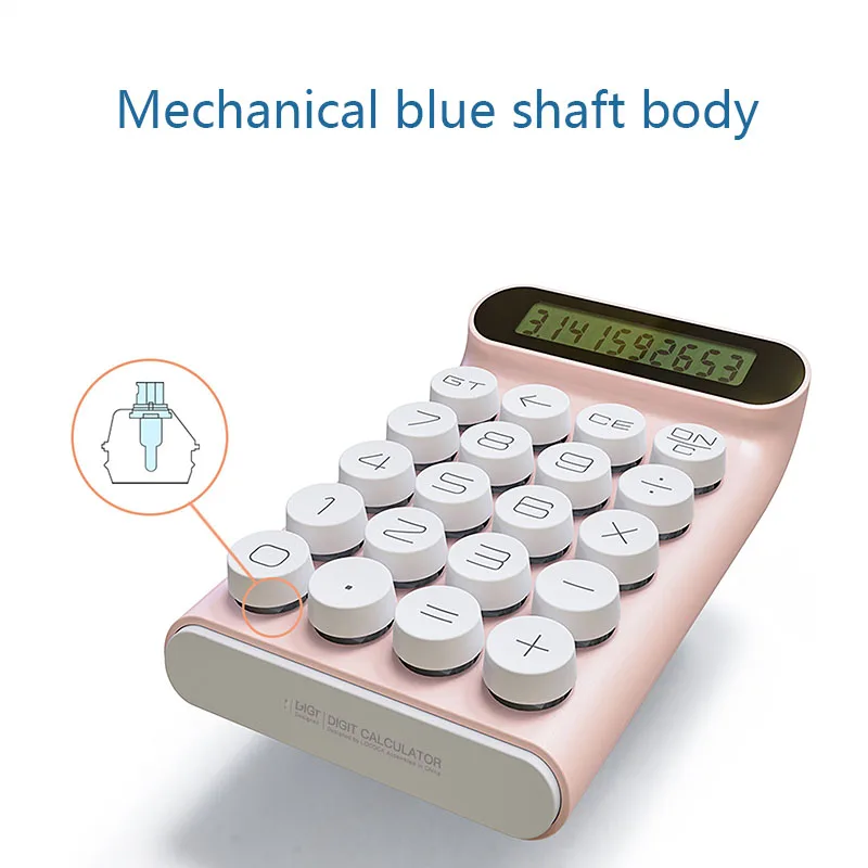 Retro Calculator Dot Mechanical Keyboard Portable Computer 10-digit LCD Display Financial Office Fashion Simple Calculator