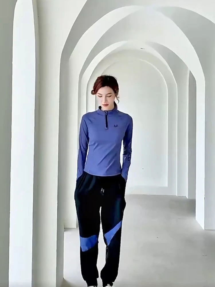 

Высококачественный повседневный женский комплект Spor, летний спортивный костюм для бега, длинные брюки для йоги, комплект из двух предметов