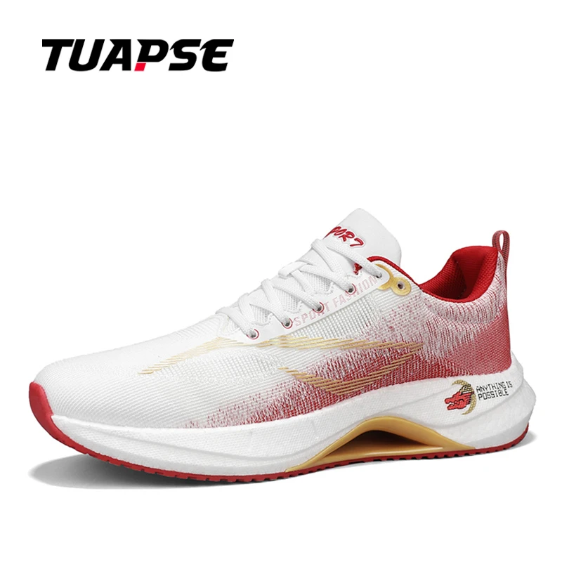 TUAPSE Men Casual Sport Shoes Breathable Lightweight Professional Anti-Slip Mesh Carbon Plate Athletic Running Shoes