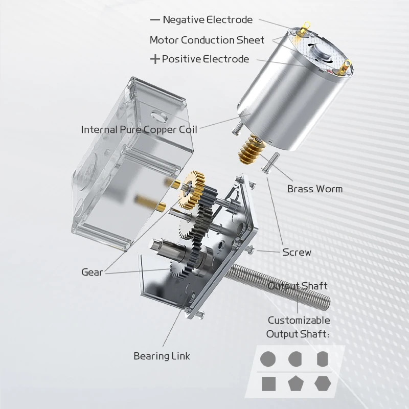 JGY370-M6 Worm Gear Reduction Motor Threaded Shaft Length 50mm6V~24V Forward And Reverse 1RPM~375RPM Brush Motor