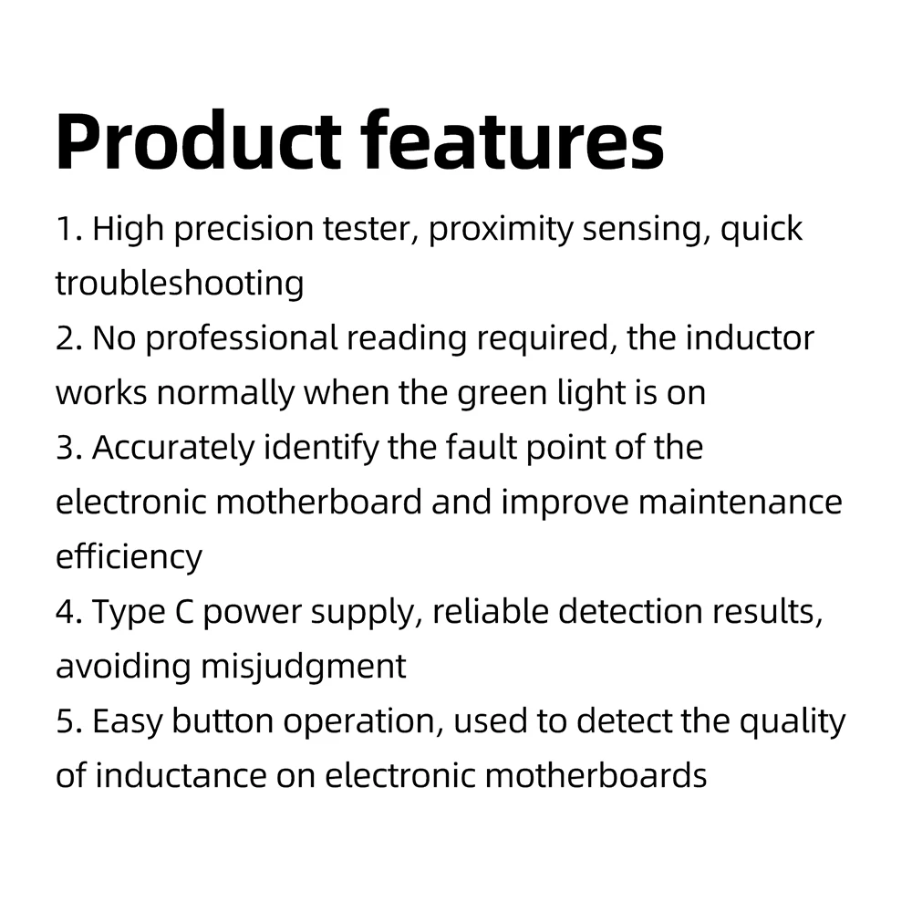 Hochpräziser Induktanztester, Näherungssensor für Motherboard-Reparatur, USB-C-betriebenes Fehlerdiagnosetool, Induktordetektor – Detail 16