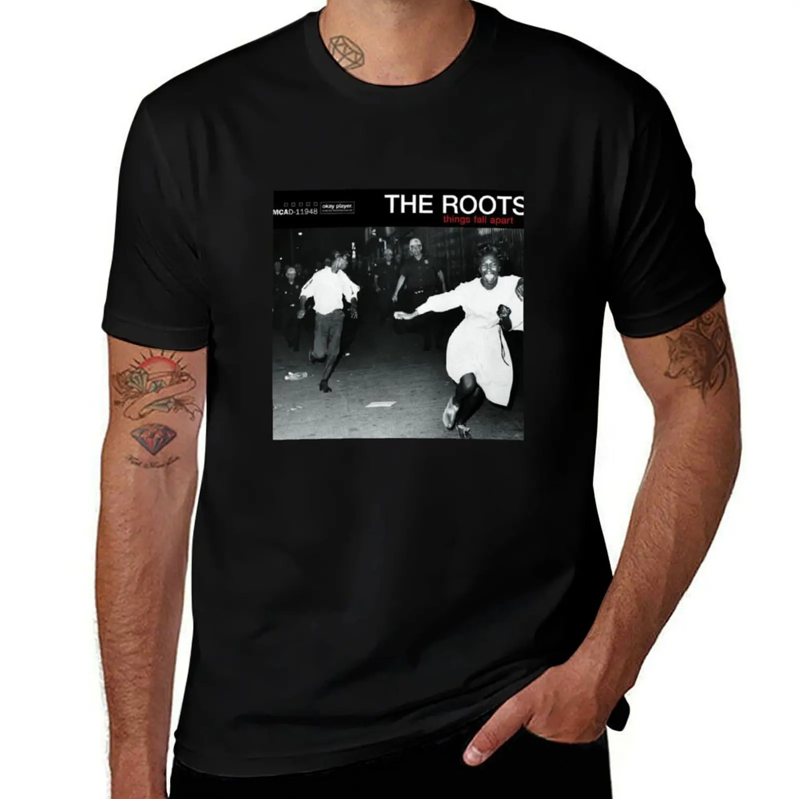 The roots things fall apart T-Shirt man t shirt affliction shirts t shirt men 100℅ cotton