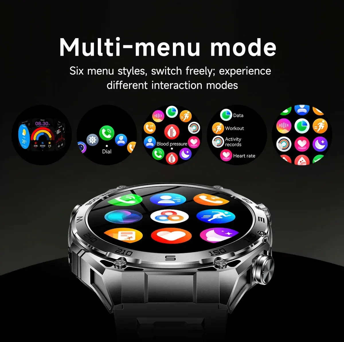 2026 Neue VWAR Ultimate Rugged Smartwatch IP68 Wasserdicht 1000 mAh Akku 24-Stunden-Gesundheitsüberwachung 100+ Sportmodi Smartwatches – Detail 14