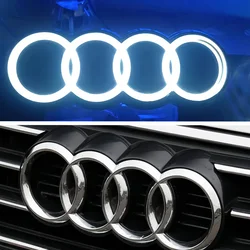 Audi araba LED ön izgara Logo lamba statik beyaz ışık 249 273 285mm için AUDI A3 A4 A5 A6 A7 A8 S3 S4 S5 S6 S7 Q3 Q5 Q7 TT