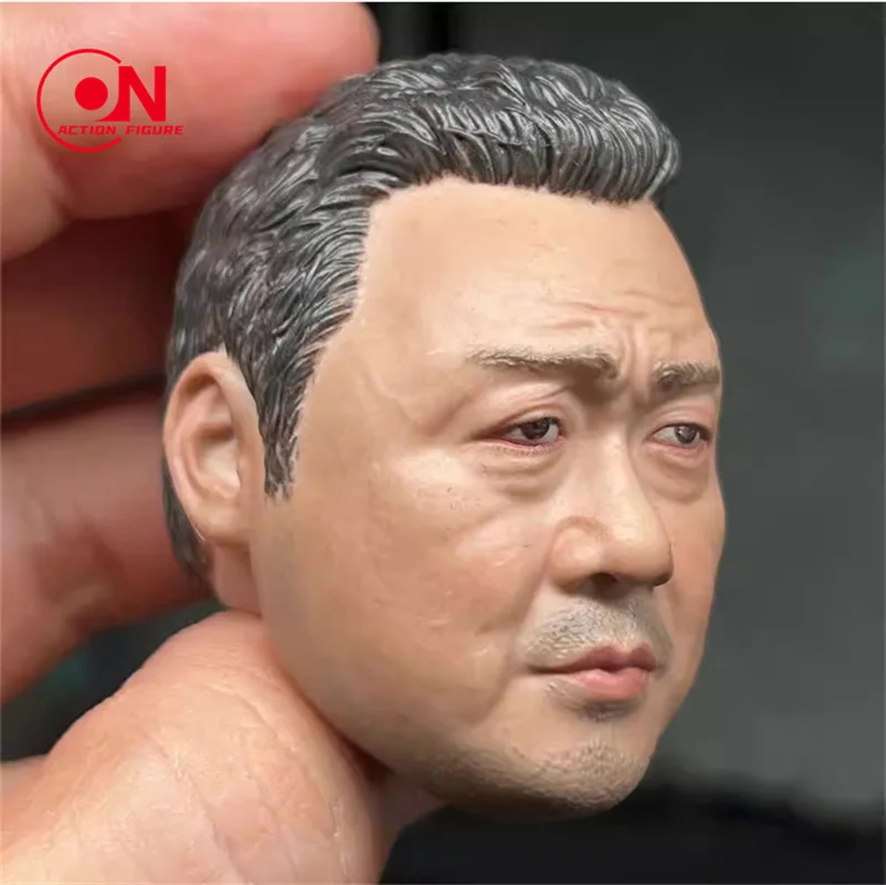 1/6 escala coreia tio ma tong seok cabeça esculpir pvc masculino soldado cabeça escultura modelo caber 12 ''figura de ação gorda corpo bonecas
