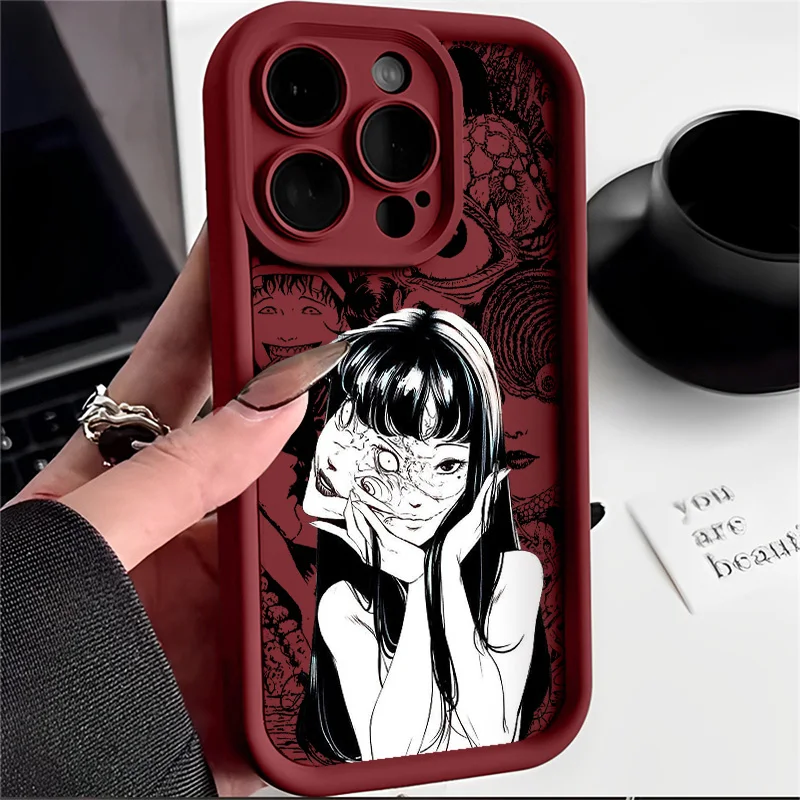 حافظة هاتف لهاتف Comic Junji Ito Terror Horror Xiaomi Redmi Note 14 13 12s 12 11 10 9s 9 8 7 Pro Plus 4G 5G غطاء خلفي ناعم من البولي يوريثان