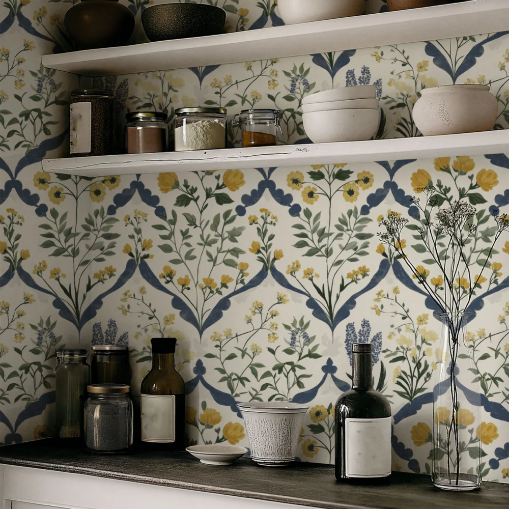Fresh Pastoral Style Pvc Wallpaper Featuring A Small Floral Pattern Ideal For Home Decor Including Living Areas And Entryways