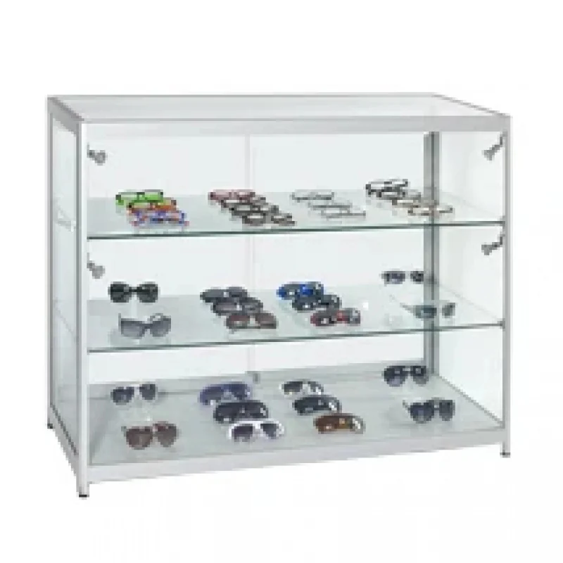 custom.High Quality Aluminum Design Retail Glass Cases With Lamps Modern Shop Glass Display Showcase Sale