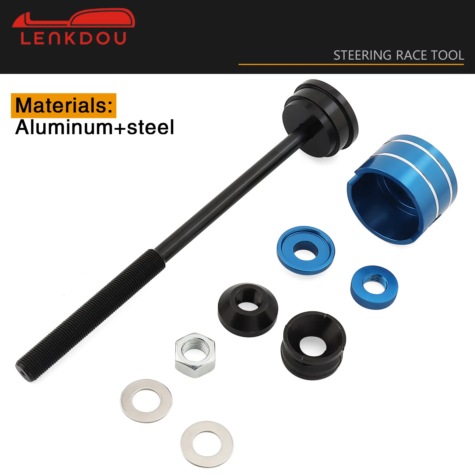 Steering Column Bearing Ring Removal Install Tool Kit For Harley Dyna Touring FLD FXD FXDB FXDC FXDF Aluminum Blue Parts