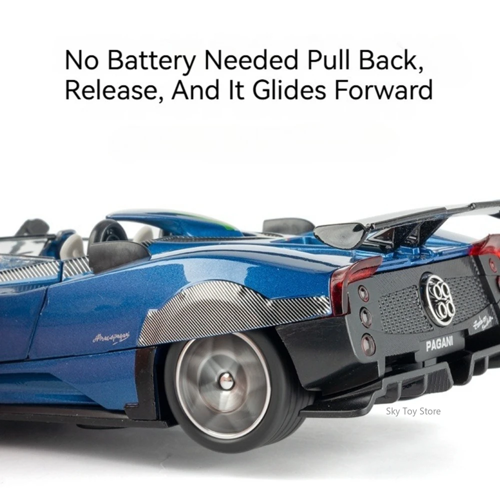 1:32 PAGANI Zonda HP Huayra BC Legierung Modell Spielzeug Diecast Auto Türen Geöffnet Sound Licht Zurückziehen Sport Auto Kinder Geburtstag Geschenke