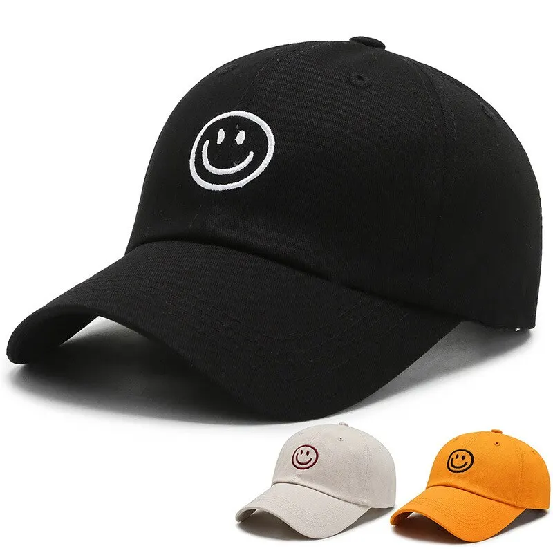 Four Seasons Cap, Polyester Cotton Embroidered Smiley, Lesbial Baseball Cap, Sunscreen Breathable Hat