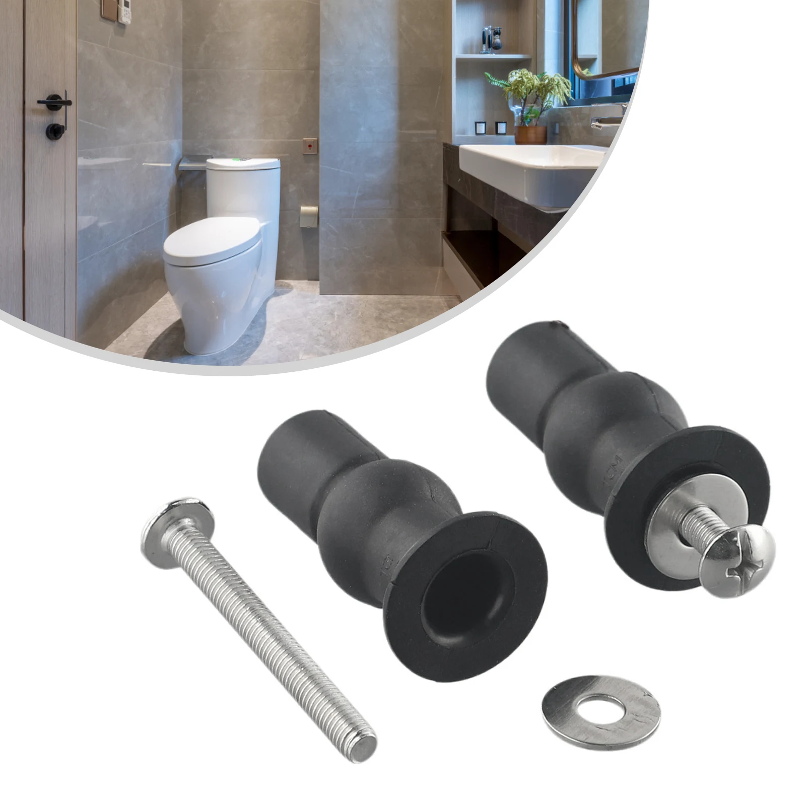 2PCS Toilet Seat Top Fix Seat Hinge Hole Fixings Well Nut Screw Expanding Rubber Bottom Load Nut Bathroom Accessories