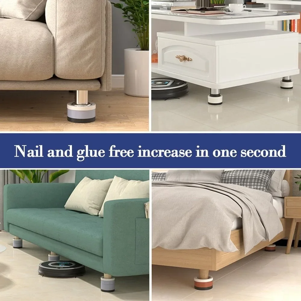 1Pc Heavy Duty Bed Chair Risers feet Leg Lift Furiture Extra Raisers Non-slip Pads For Table Couch Chair Cabinet Washing Machine