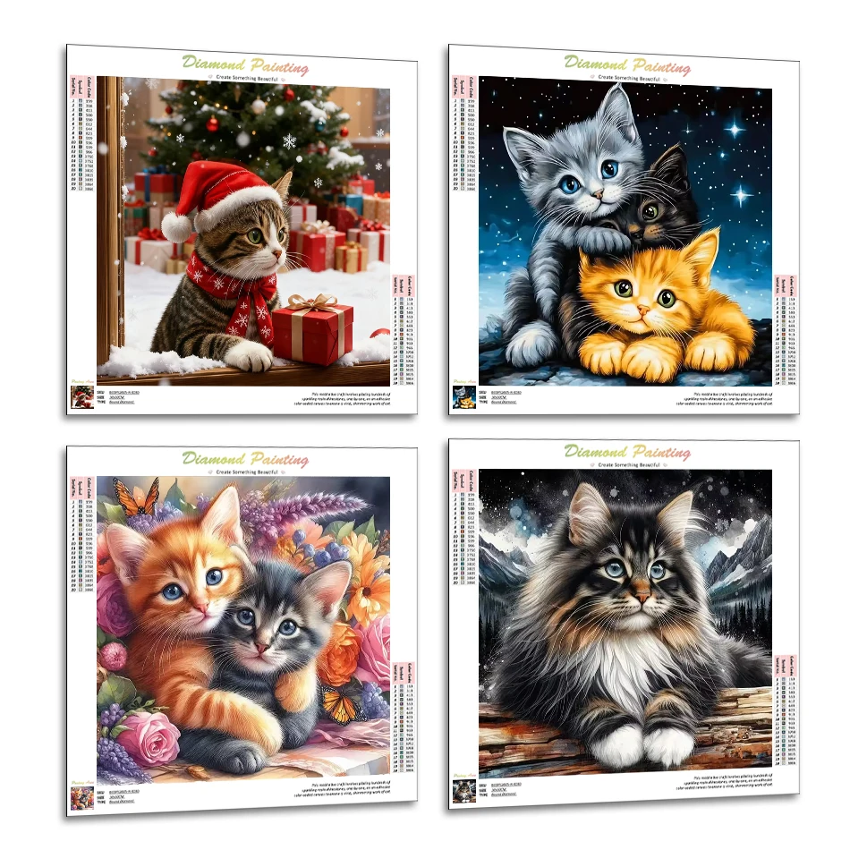 

RUOPOTY Diamond Painting Complete Kit Accessories cute cat Animals Needle Arts Craft Diy Stitch 5D Diamond Pictures Wall Art Set