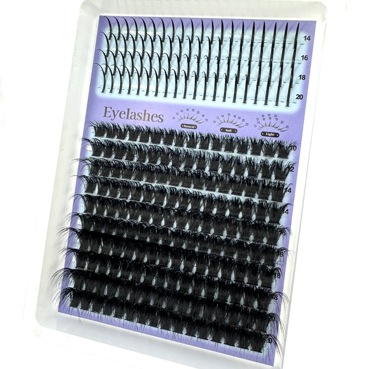 14 rijen Spikes + 60D-200D Wimpers Clusters Piekerige Manga Wimpers Clusters Extension Unieke Spiky Cluster Anime Individuals Fairy Lashes