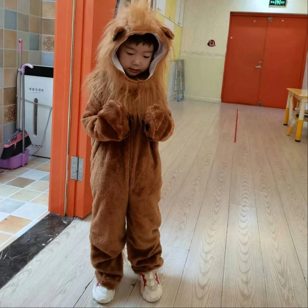 Adult Kids Lion King Costume Animal Halloween Carnival Party Furry Cosplay Costume Baby Child Fancy Movie Role Play Jumpsuit