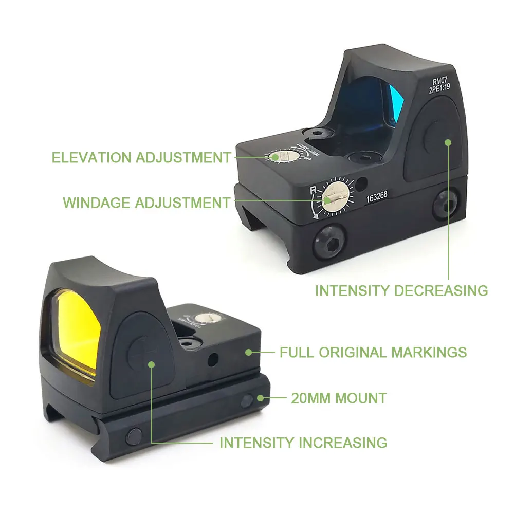 Imagem -03 - Sotac Tático Rmr Red Dot Sight Scope Colimator Reflex Sights para Arma de Caça Fit 20 mm Weaver Rail