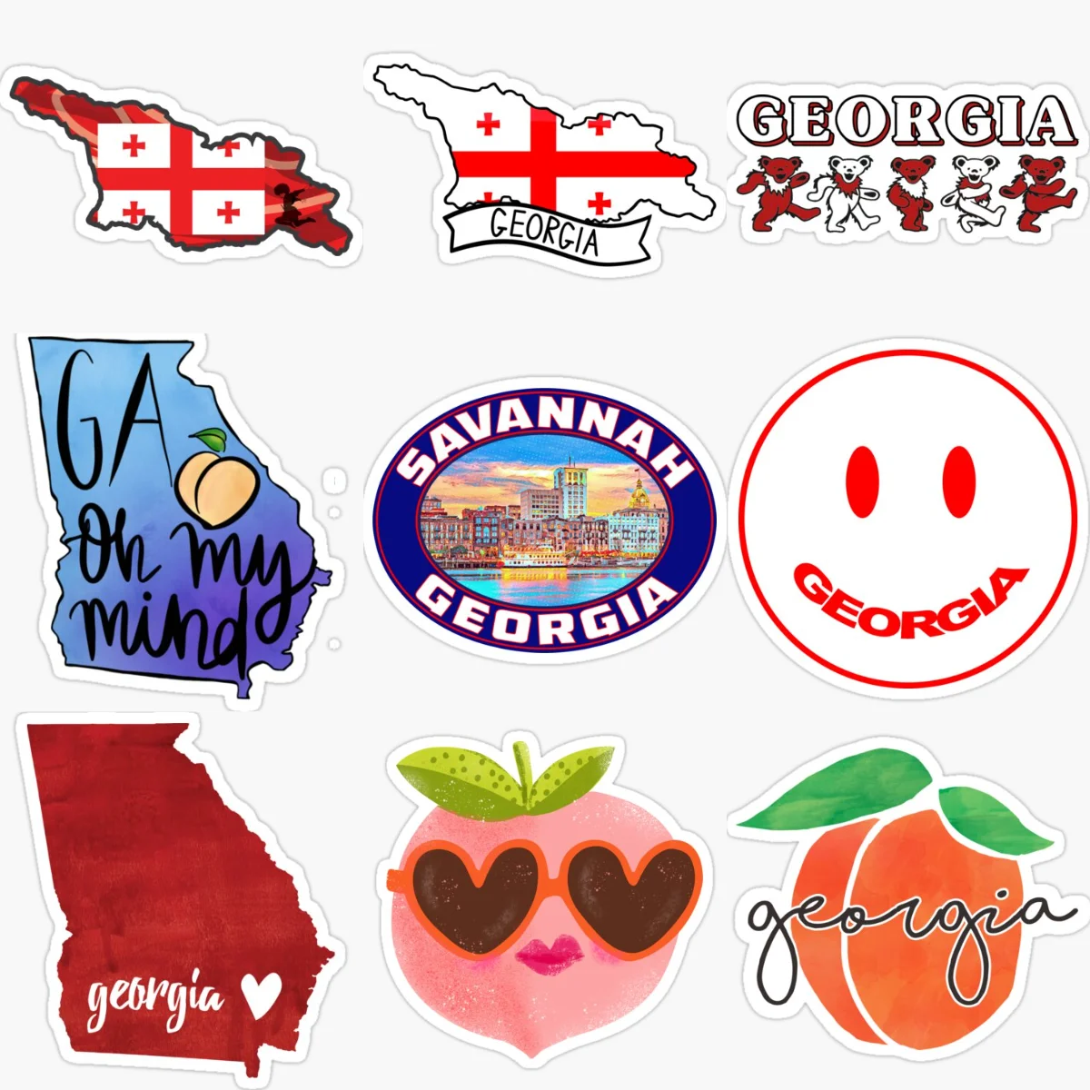 

GE Georgia Flag Map Creative Stickers for Car Bicycle Motorcycle Window Helmet Bumper Wall Decoration Accessories