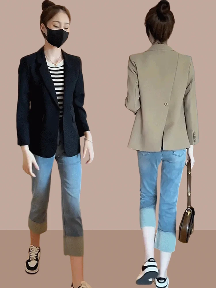 

Spring Autumn 2026 New Style Women's Small Suit Jacket Casual Top Vintage Casual Fashion Ladies' Coat Business Casual Wear