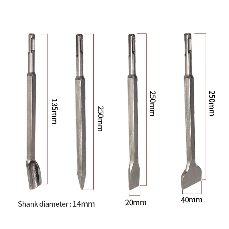 Imagem -04 - Sds Martelo Elétrico Drill Bit Grupo Cinzel Caixa de Plástico Haste Impacto Rotativo Concreto Alvenaria Perfuração Ranhuras 17 Pcs