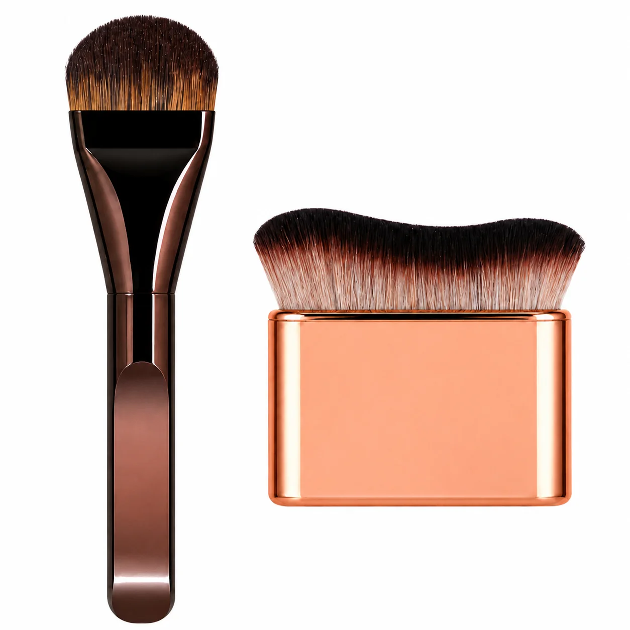 Ultra-Thin Multi-Function Makeup Brush Set with Self Tanning Body Brush, Portable Foundation Brush, Eyeshadow Brush, Highlighter