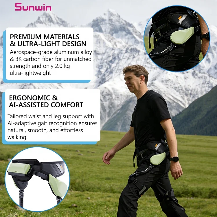 New Ai Products Carbon Fiber Exoskeleton 2kg Ultra-Light Electric Robot For Walking Hiking Climbing Multi-Terrain Rehab Mobility