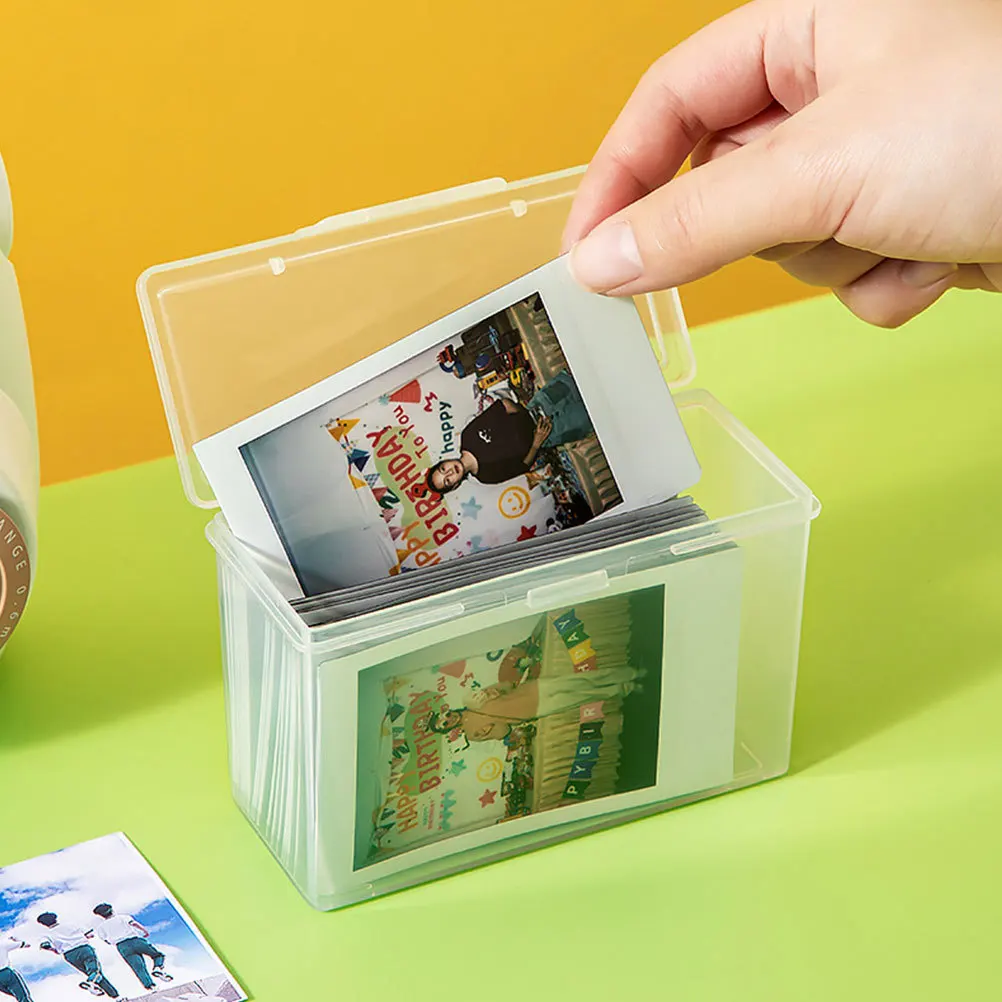 

4Pcs Transparent Storage Box for Id Cards Plastic Document Holder Clear Lid Organizer Multi Purpose Card Case Box with Clear Lid