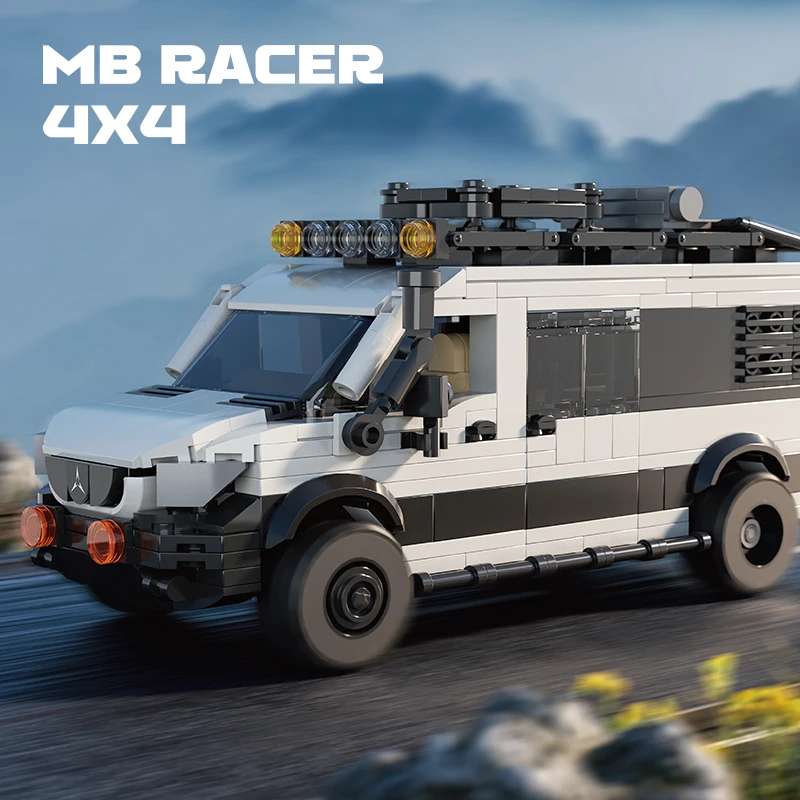 578PCS Station Wagon Model Building Blocks Camping RV SUV Car Connectable Travel Tailer Bricks DIY Toys For Kids Holiday Gifts