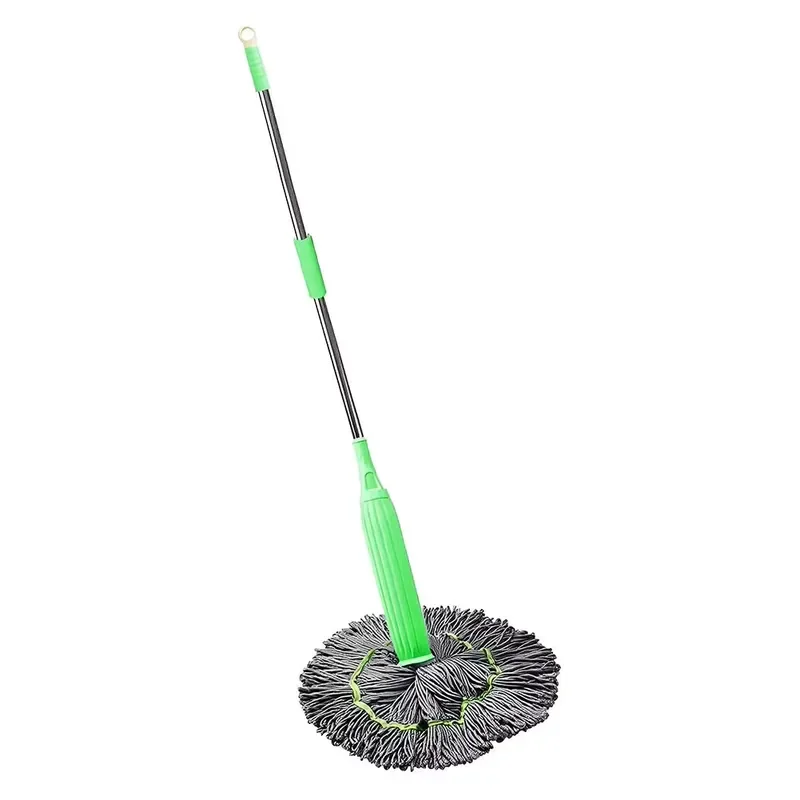 2 in 1 Handheld Mop with Long Stainless Steel Rod Smart Rotating Head Dry Wet Use Plastic Absorber for Indoor Floor Cleaning