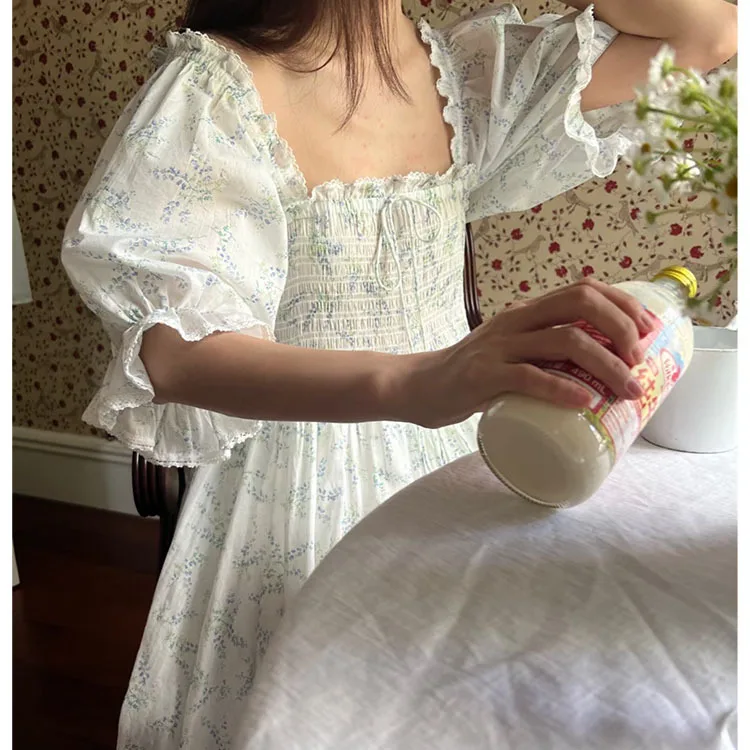 robe-de-nuit-feerique-100-coton-imprimee-florale-printemps-ete-style-retro-francais-longue-robe-de-nuit-de-palais-vetements-d'interieur-pour-femme-peignoir-de-matin