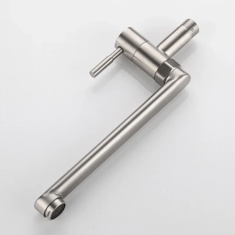 Смеситель для кухонной мойки, настенный смеситель из нержавеющей стали 304, одиночный смеситель для холодной воды, расширенный смеситель для бассейна с шваброй на балконе