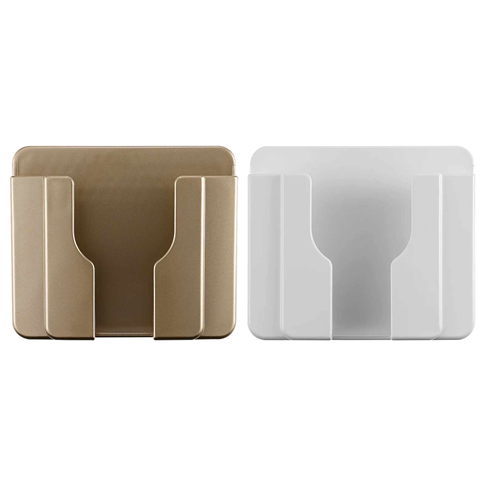 

2pcs Wall Mounted Phone Holders Adhesive Remote Controller Stand Rack Storage Box Charging Bracket Home Office Use