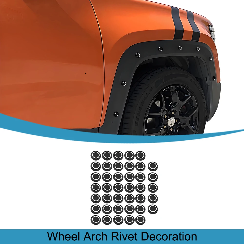 

Wheel Arch Rivet Decoration Cover Fender Rivets Trim Sticker Kit for Jeep Renegade 2016-2023 2024 2025 Car Exterior Accessories