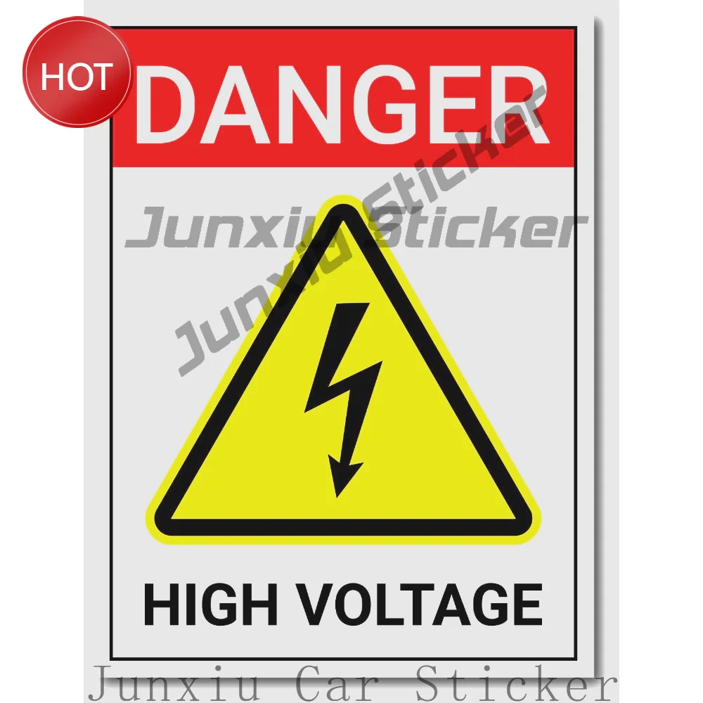 Danger High Voltage PVC Sticker Safety Notice Decal For Workplace Walls And Doors Clear Message Display Signage Supplies