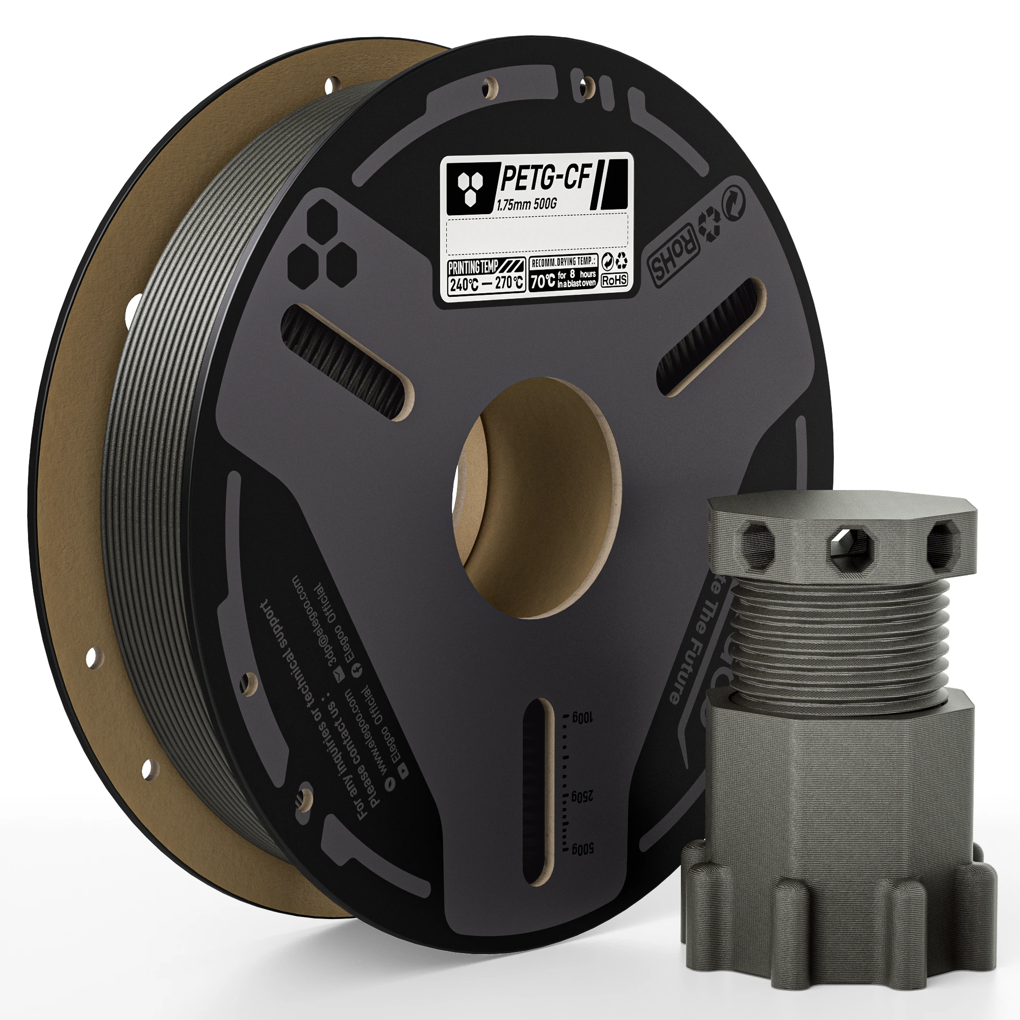  ELEGOO PETG-CF Carbon Fiber Filament 1.75 mm Mult-color 1KG Rigid and Wear-resistant 3D Printing Filament Suitable for Most FDM Printer DIY Model view 8