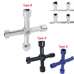 4 In 1 Drill Chuck Key Universal  4 Way Cross Triangle Wrench Key For Most Drills / Power Tools