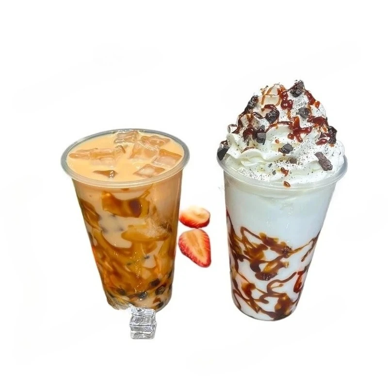 Té de burbujas simulado, helado, Matcha, sabores surtidos, galleta de Chocolate, postre falso de fresa, accesorio de fotografía, modelo de fiesta