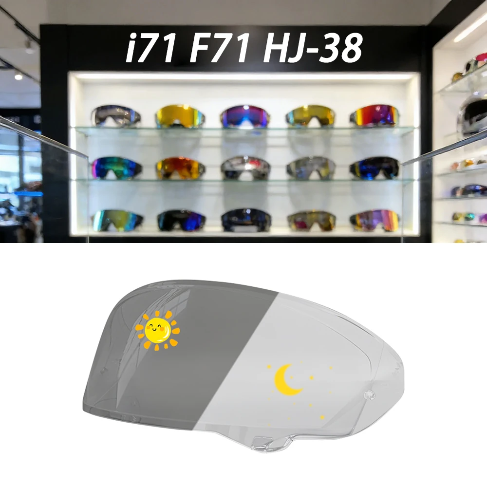 Motorcycle Helmet hromic lens For HJC HJ-38 F71 Carbon i71 Helmet Photochromic Visor Uv Protection Casco Moto Visera Sunshield