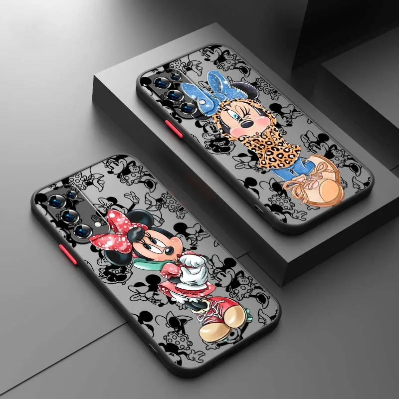 

Mickey Mouse Anime Cute For OPPO Find X3 X5 Lite Pro A98 A94 A93 A78 A79 A76 A58 A57 5G Frosted Translucent Phone Case