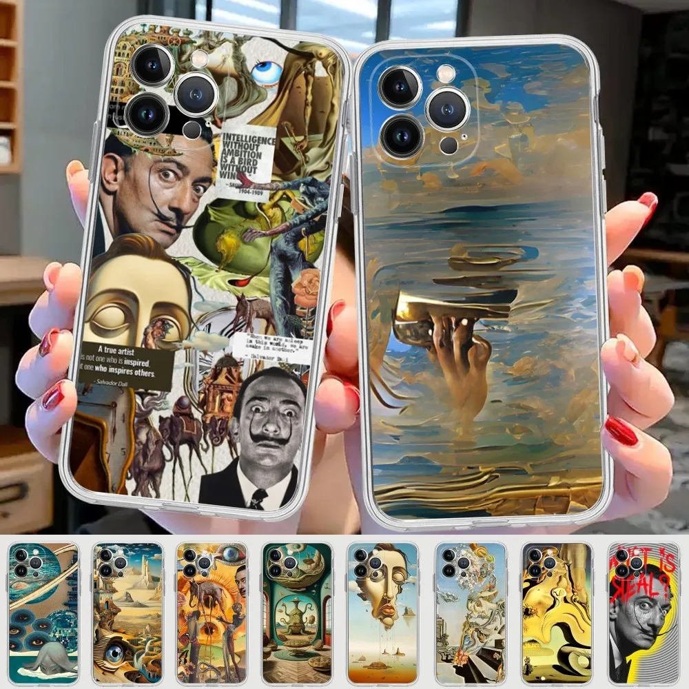 Salvador art D-Dali Phone Case for iPhone 15 8 7 6 6S Plus X SE 2020 XR XS 14 11 12 13 Mini Pro Max Mobile Case