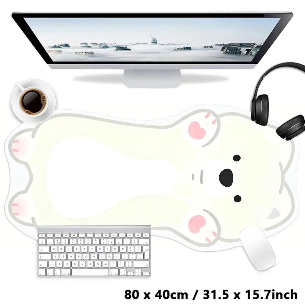 Adorable Light Yellow Cat Table Mat Unique Contour Design for Office Desktop Laptop Gaming Daily Use Card Pad HD Computer pad