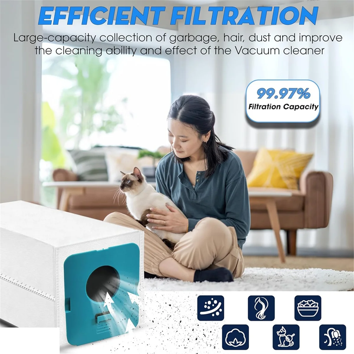 BFYLE Ersatzteile kompatibel für Samsung Bespoke Jet Akku-Staubsauger, Staubsaugerbeutel, Staubsaugerfilter