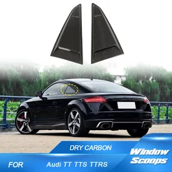 2PCS Side Window Louvers Scoop Cover Trim Fit for Audi TT TTS TTRS Coupe 2015-2018 Rear Window Louver Trims Covers Carbon Fiber