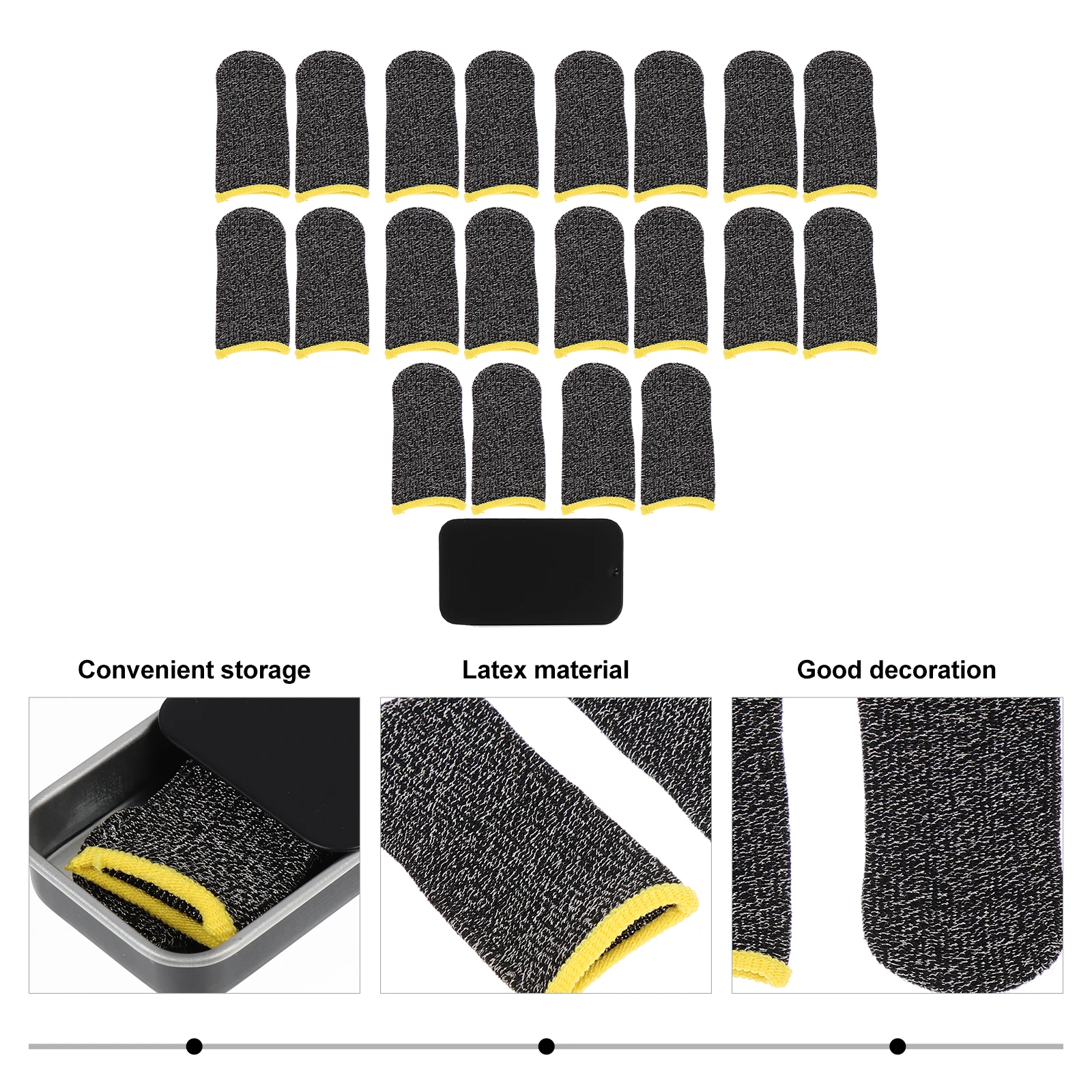 1 مجموعة 1 مجموعة من الأكمام الاصبع المضادة للعرق تنفس لعبة غطاء الاصبع للألعاب المحمول شاشة تعمل باللمس نصائح واقية عدم الانزلاق #3